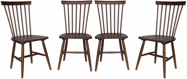 Set di 4 sedie Sweeek in legno di hevea color noce per cucina e sala da pranzo