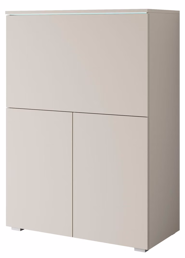 Scrivania moderna + illuminazione LED, color beige cashmere