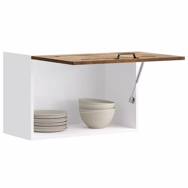Pensile da cucina moderno vidaXL in legno e MDF, colore marrone e bianco, L: 60 cm, H: 40 cm, P: 31 cm