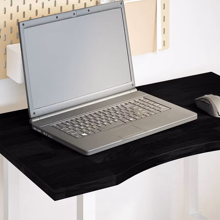 Piano per scrivania vidaXL in rovere massello marrone scuro L: 80 cm, P: 50 cm, H: 2,5 cm