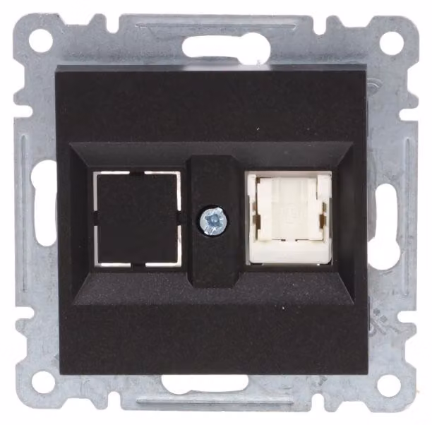 HAGER lumina Presa dati singola RJ45 cat.5e UTP nera WL2113