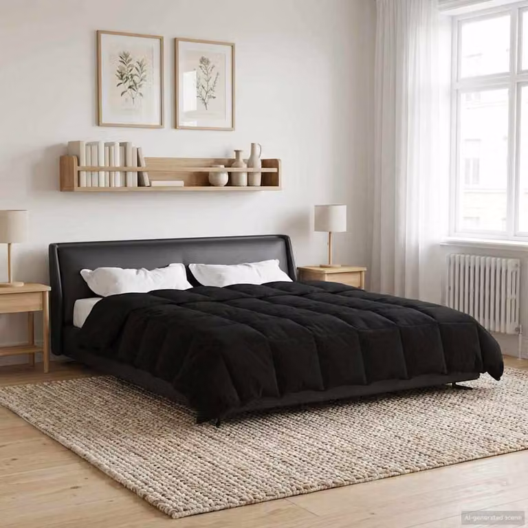 vidaXL Piumone Invernale Nero Traspirabile Reversibile L 220 cm x P 260 cm
