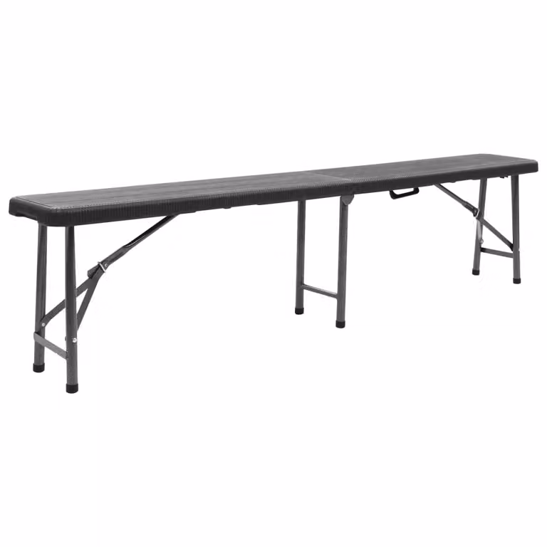 Panchine da Giardino Pieghevoli 2 pz 180 cm in HDPE Nere