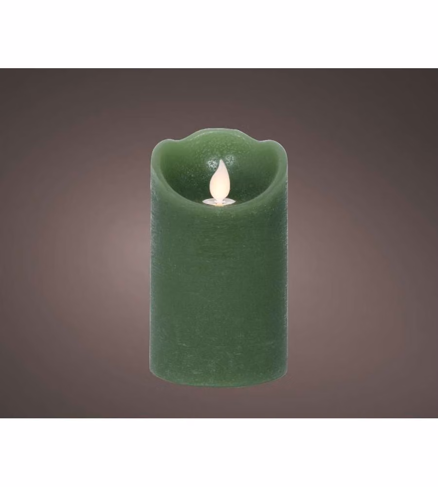 Lumineo Candela LED Verde - Eleganza e Atmosfera Calda - 7,5x12,5 cm