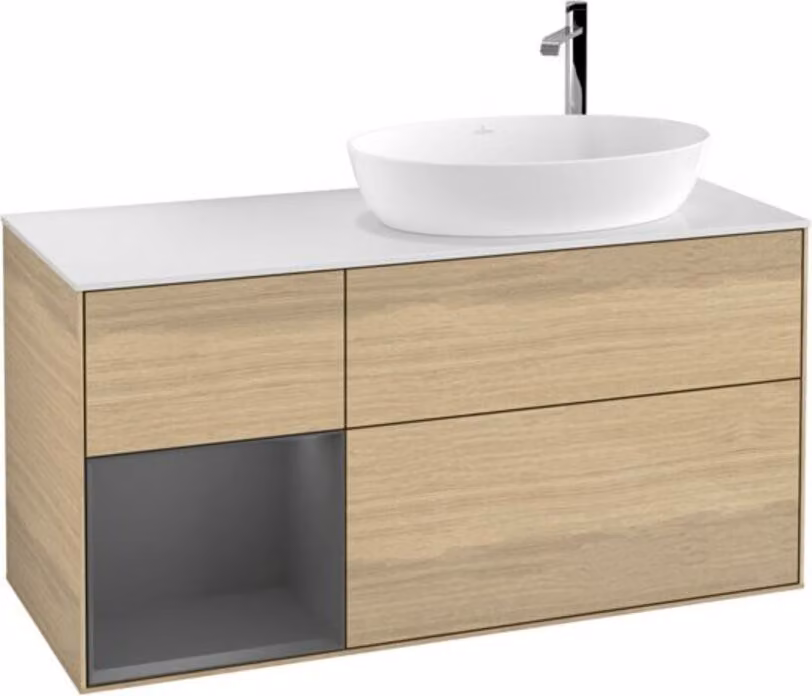 V&B mobile da parete Finion 120cm, Pl w m, Rg Anthrac. m Lac, Oa ven