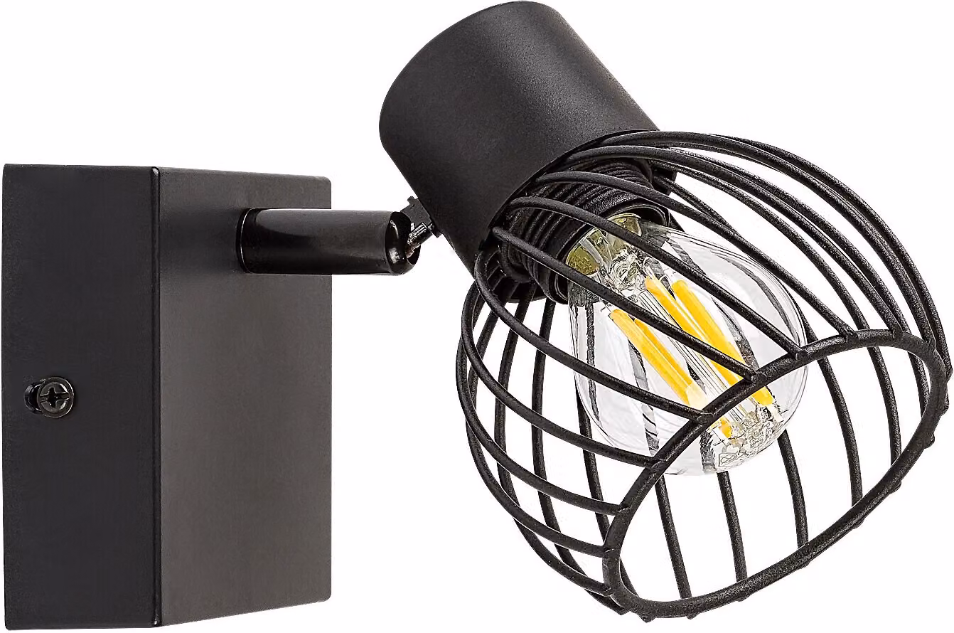 Lampada da parete industriale E14 nero Aberama 73001 Rabalux