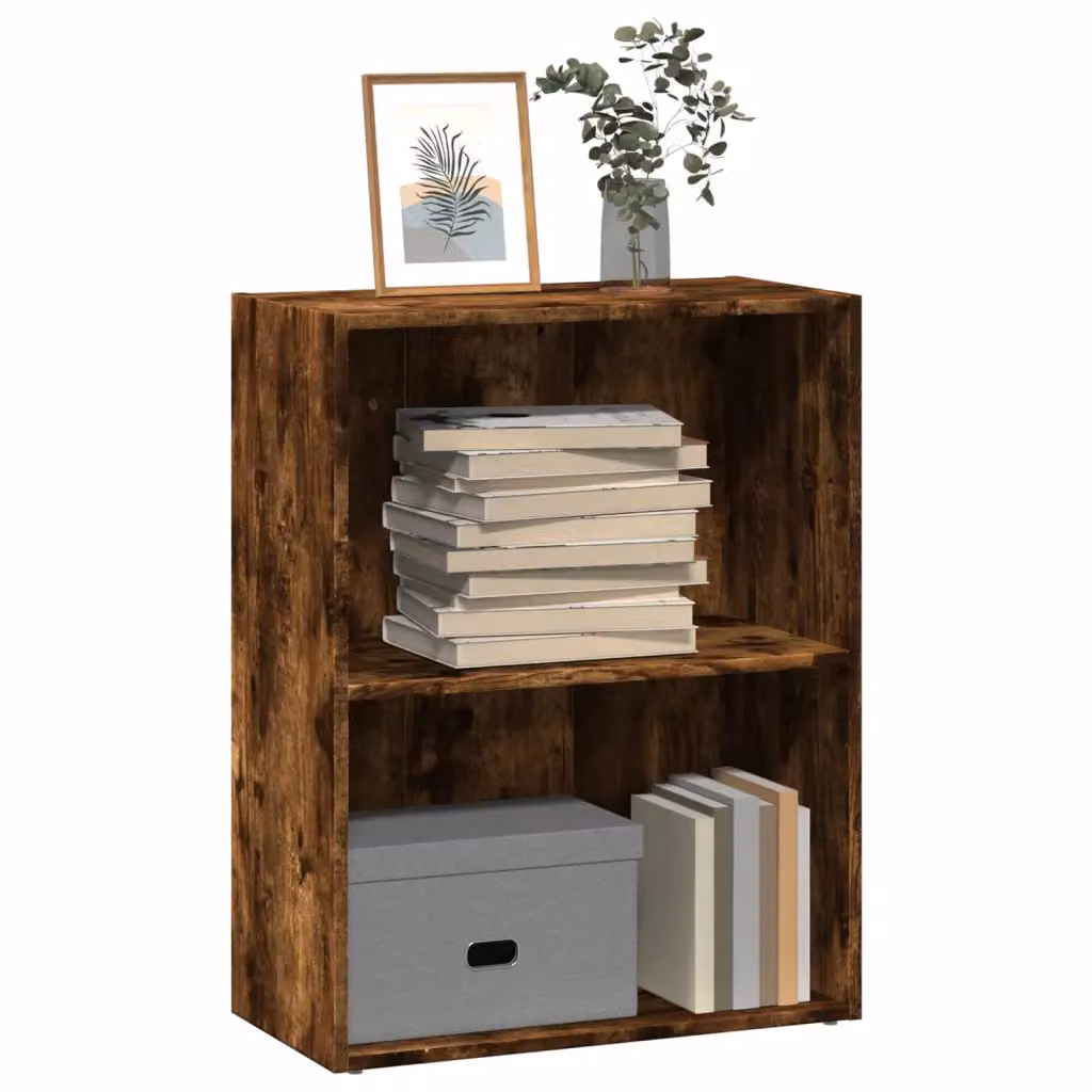 Libreria moderna vidaXL in legno e MDF marrone, da appendere a parete, L 60 cm x P 30 cm x H 77 cm