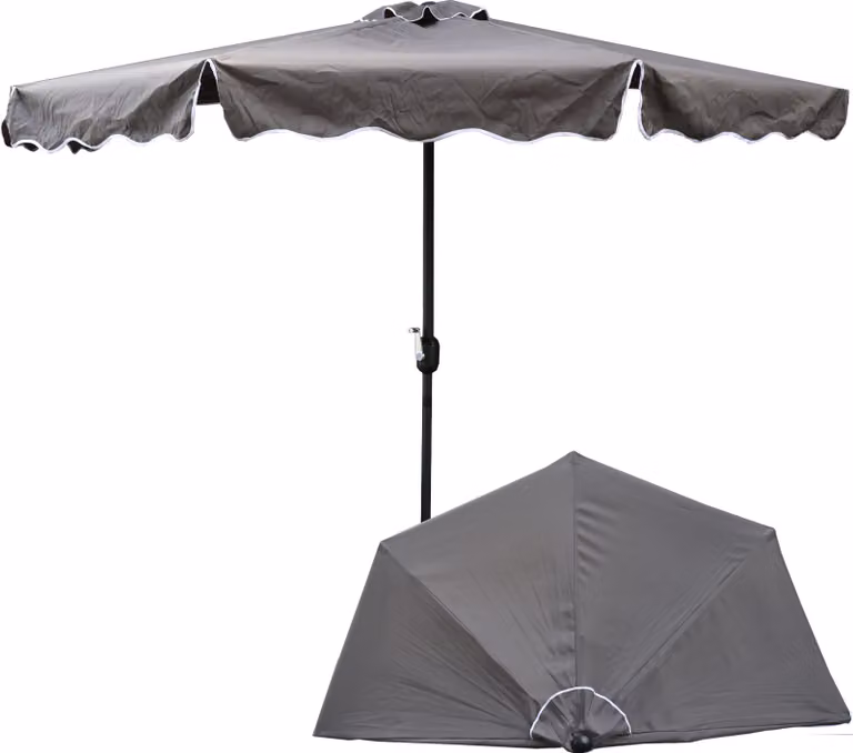 Ombrellone giardino terrazzo balcone metà Ø 270 cm H 235 cm Montato a muro grafite