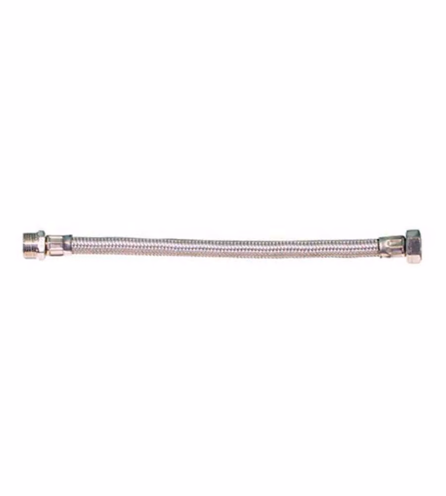 Idrobric Attacchino Idraulico Flessibile in Acciaio Inox Cromato Argento Lunghezza: 30 cm, Attacco: 1/2" MF