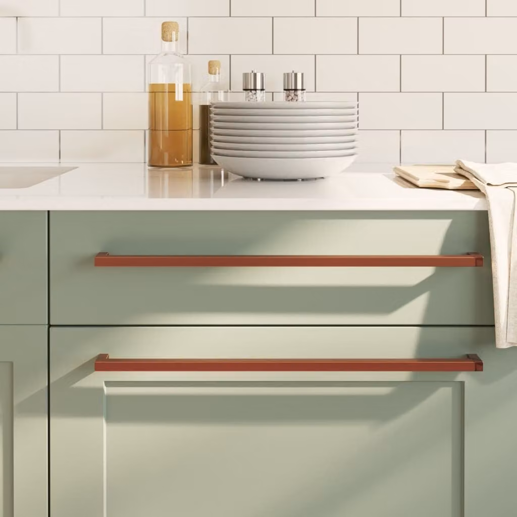 Set di 20 maniglie per mobili a barra vidaXL in acciaio inox color bronzo, Lunghezza: 480 mm