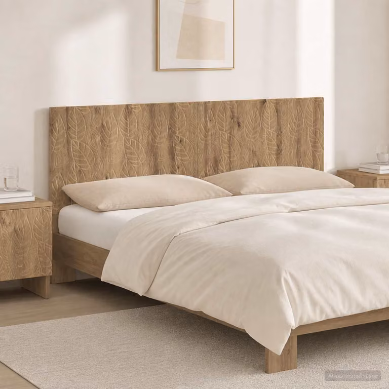 Testiera da muro vidaXL DELFT in legno ingegnerizzato marrone con ripiano integrato e scomparti laterali L: 160 cm, H: 50 cm, P: 14 cm