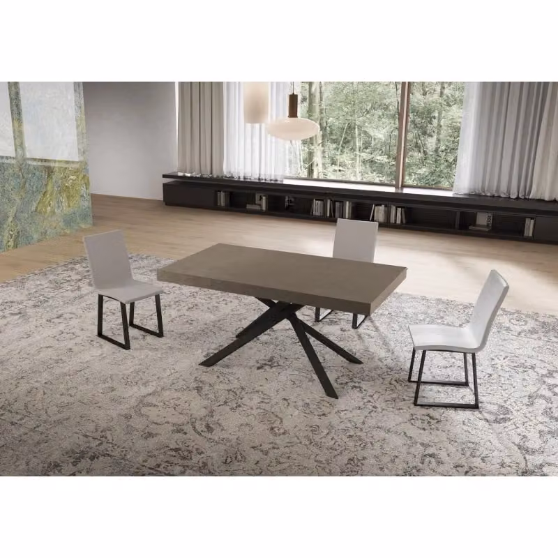 Tavolo allungabile Niket ITAMOBY con telaio antracite e piano tortora L: 160-420 cm, P: 90 cm – 2