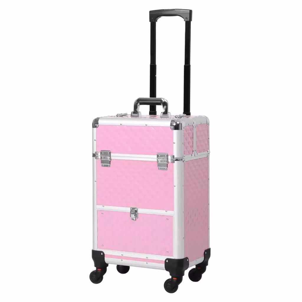 Trolley Professionale per Trucco XYLO con Cassetti e Ruote Rosa L/P/H: 34 x 25 x 62 cm – 2