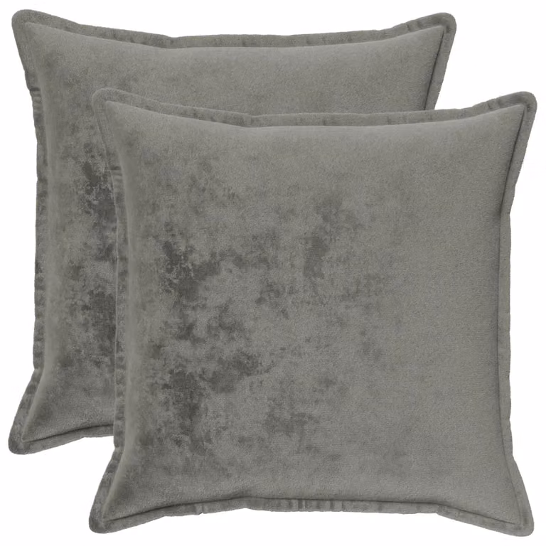 vidaXL Federa 2 pcs HOUTEN Grigio Scuro 80 x 80 cm Flanella