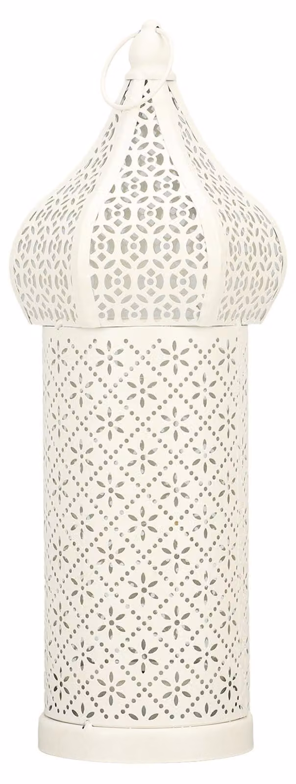 Lampada LED bianca a forma di calice con struttura in metallo, alimentata a batteria, lanterna decorativa da appendere per il soggiorno