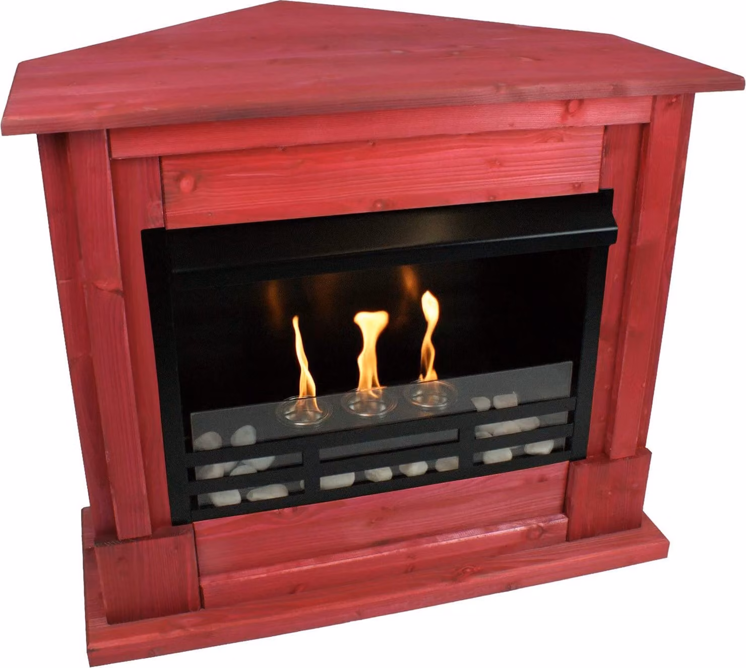 Caminetto a gel Caminetto a etanolo Caminetto ad angolo Rafael incl. set di accessori + vetro di sicurezza - rosso
