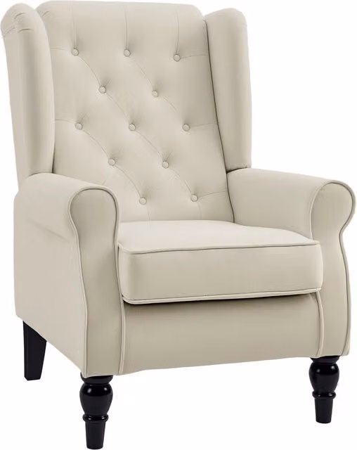 Poltrona Relax Velluto Trapuntata ¨C Zephmum ¨C Bianco 74x86x102
