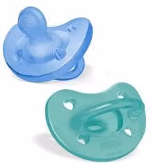 Set di 2 Gommotti Chicco Soft in Silicone per Bambini 6-16 Mesi Verde e Azzurro