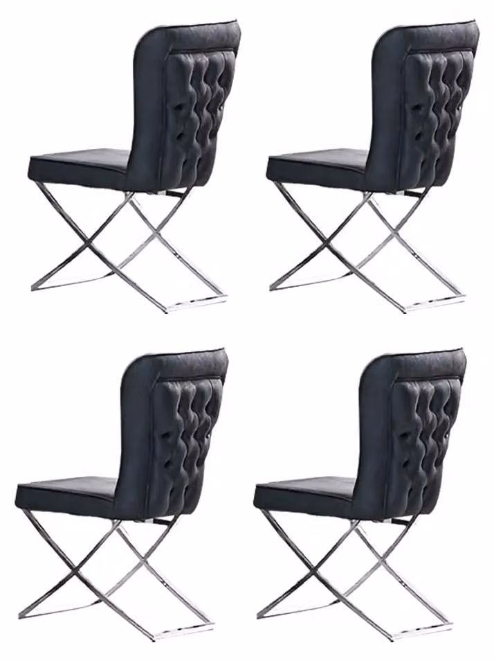 Stühle Esszimmerstühle Stuhl Set Esszimmer Gruppe Essgarnitur 4tlg Grau Stoff