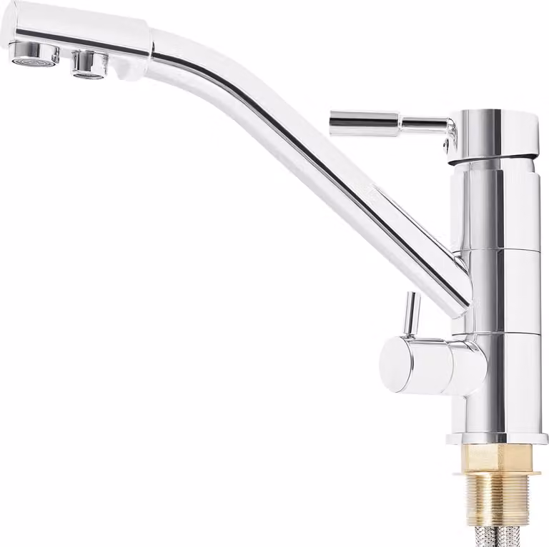 Rubinetto 3-in-1, design moderno, materiale in ottone resistente, colore argento