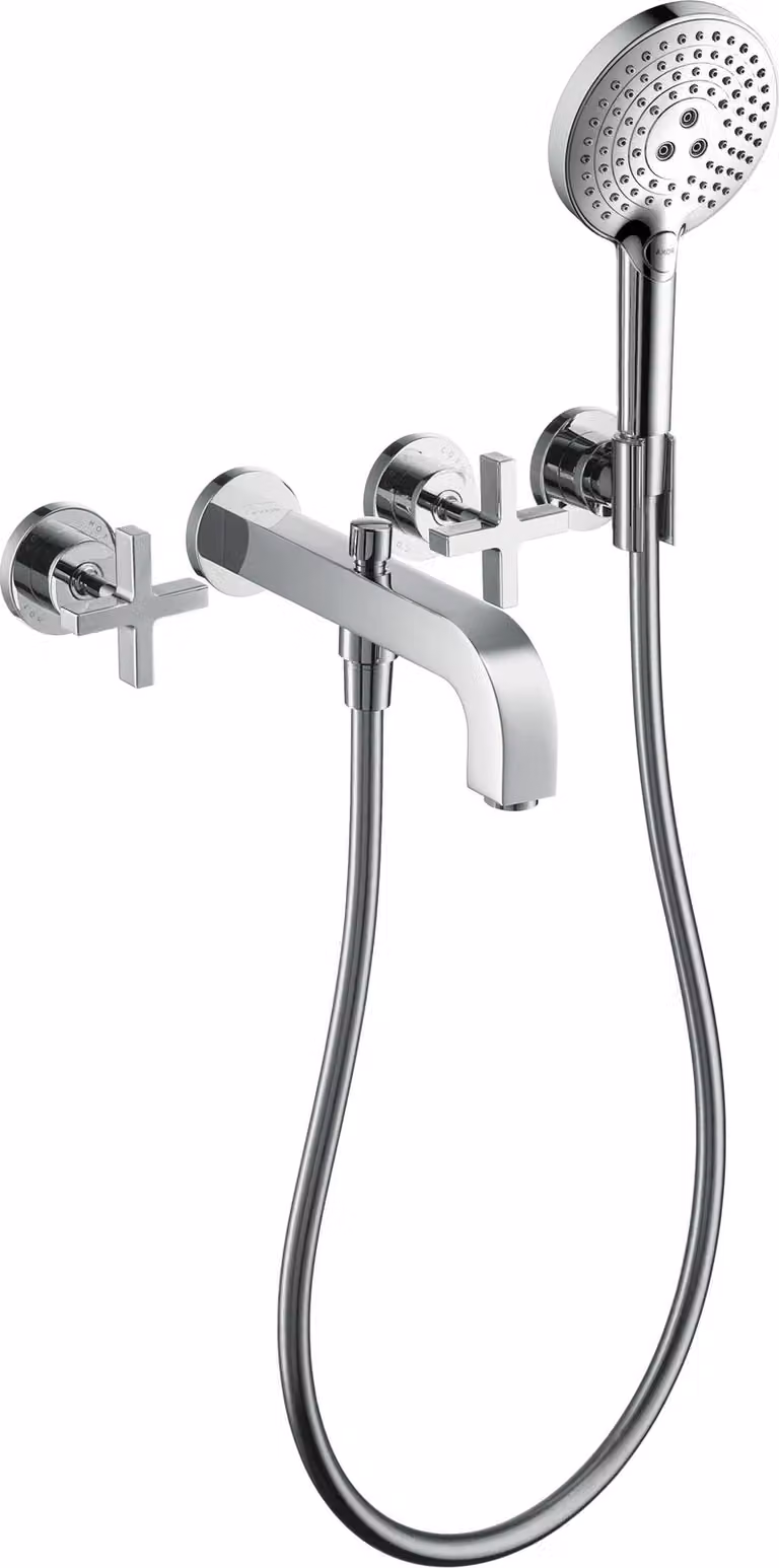 hansgrohe AXOR Citterio Mélangeur bain 3 trous avec poignées croisées, 39447000, 39447000