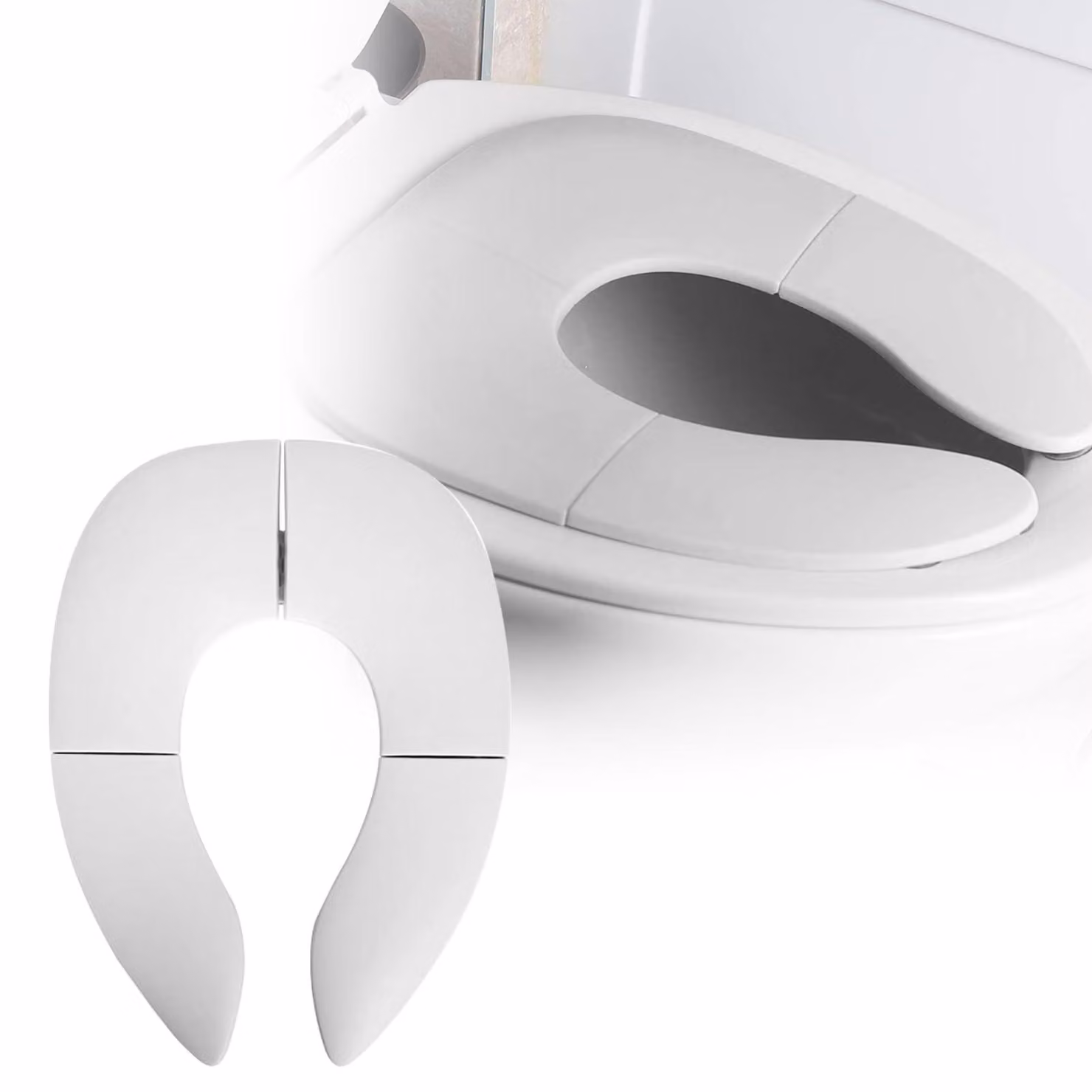 Sedile per WC pieghevole, con cuscinetti in silicone antiscivolo, portatile, ideale per bambini piccoli, viaggi e campeggio