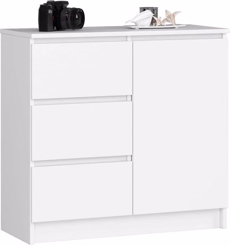 Cassettiera con cassetti e ante CIELA - bianco