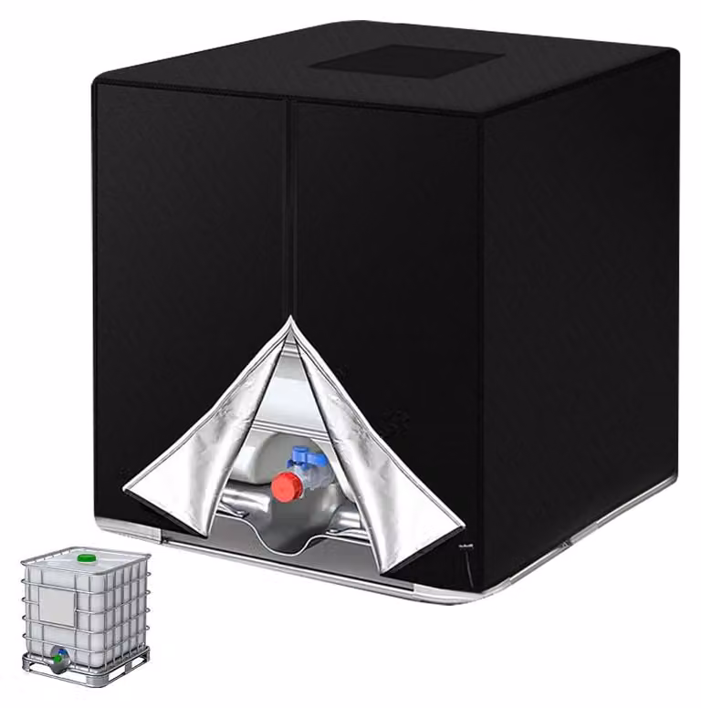 Copertura IBC per serbatoi d'acqua, capacità 1000 litri, impermeabile, antipolvere, con protezione UV, dimensioni 120 x 100 x 116 cm, colore nero