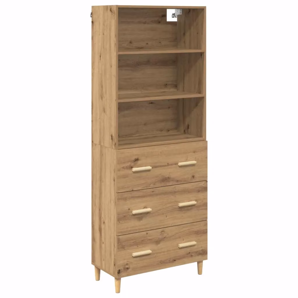 Credenza moderna vidaXL in legno color rovere marrone L: 69,5 cm, P: 32,5 cm, H: 180 cm – 2