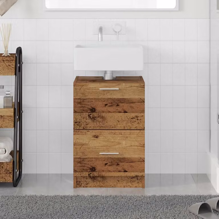 Mobile da bagno vidaXL in legno marrone con cassetti e ante L/P/H: 40 x 37 x 59 cm
