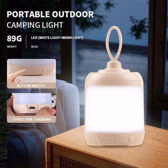 Lampada da tavolo a LED mini per esterni, illuminazione super brillante, ricaricabile tramite USB, portatile