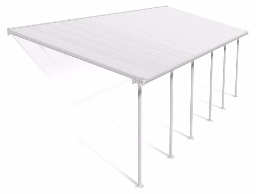 Tettoia per terrazza Palram Feria 3 x 9,15 m bianco/trasparente