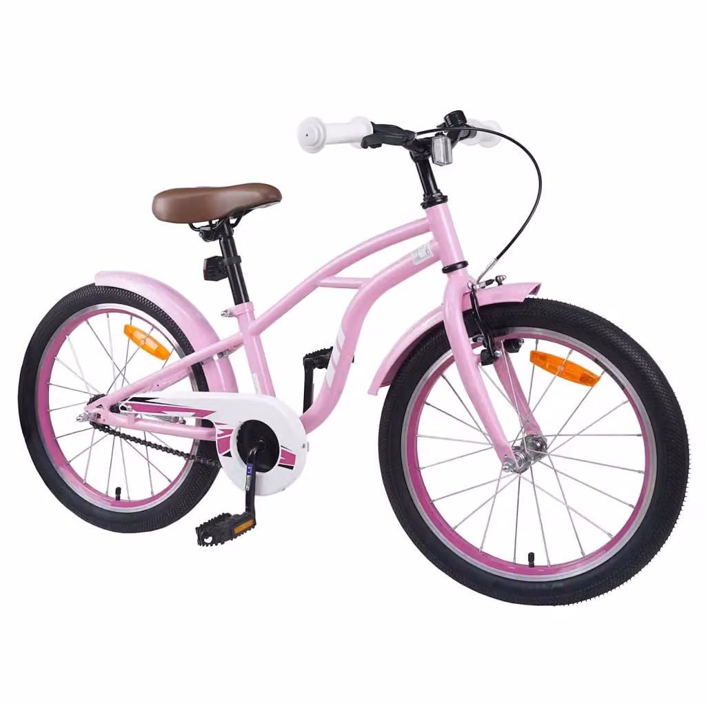 Bicicletta per bambini vidaXL da 20 pollici in metallo e gomma, colore rosa – 2