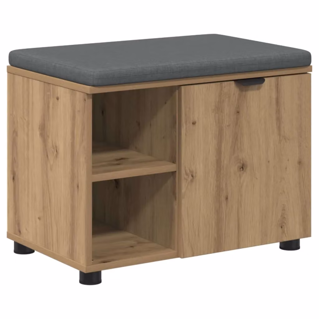 Panca da ingresso e porta scarpe vidaXL in legno color rovere marrone L: 60 cm, P: 38 cm, H: 46 cm – 2