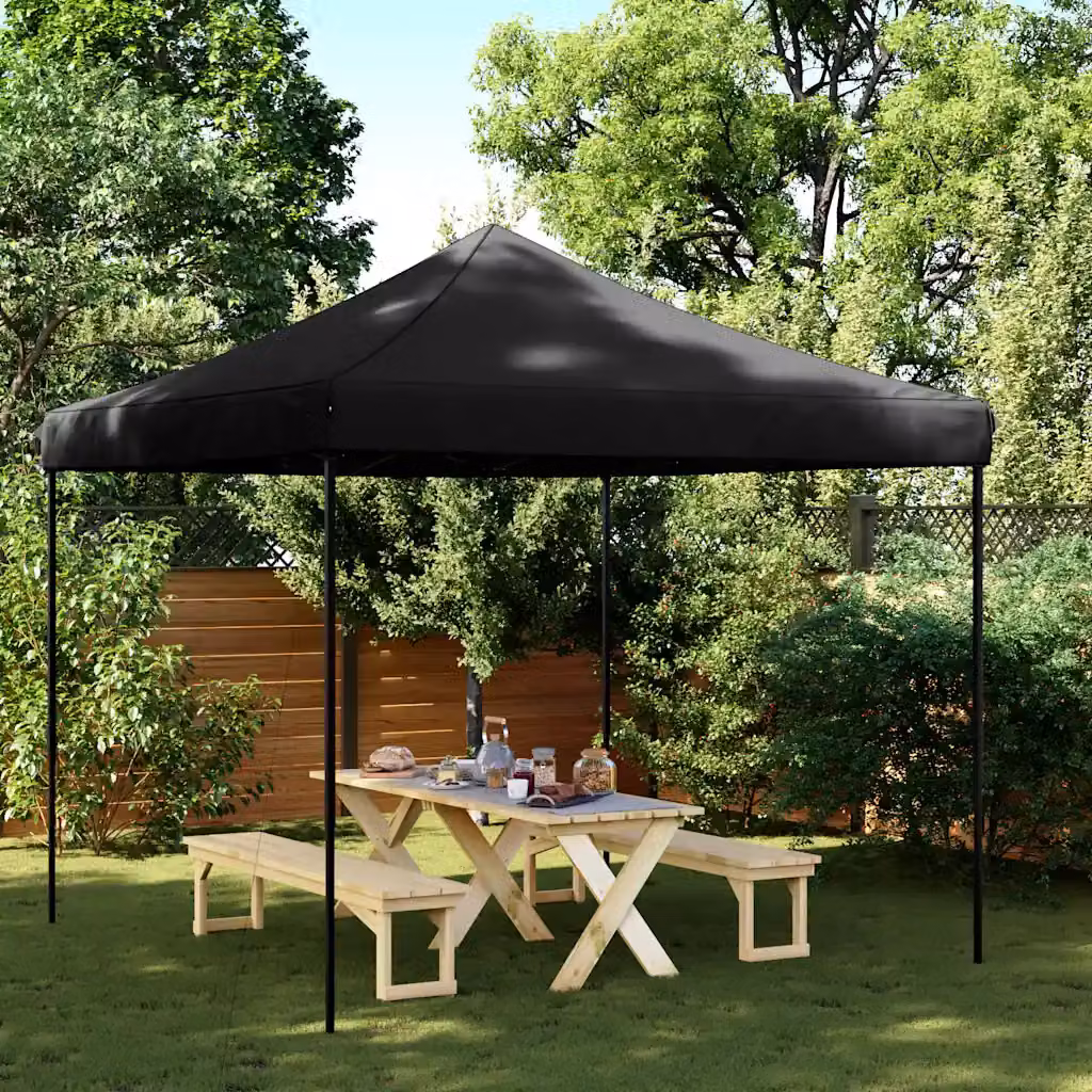 vidaXL Tenda da Festa Pieghevole Pop-Up Nero e Bianco L/P/H: 292 x 292 x 315 cm