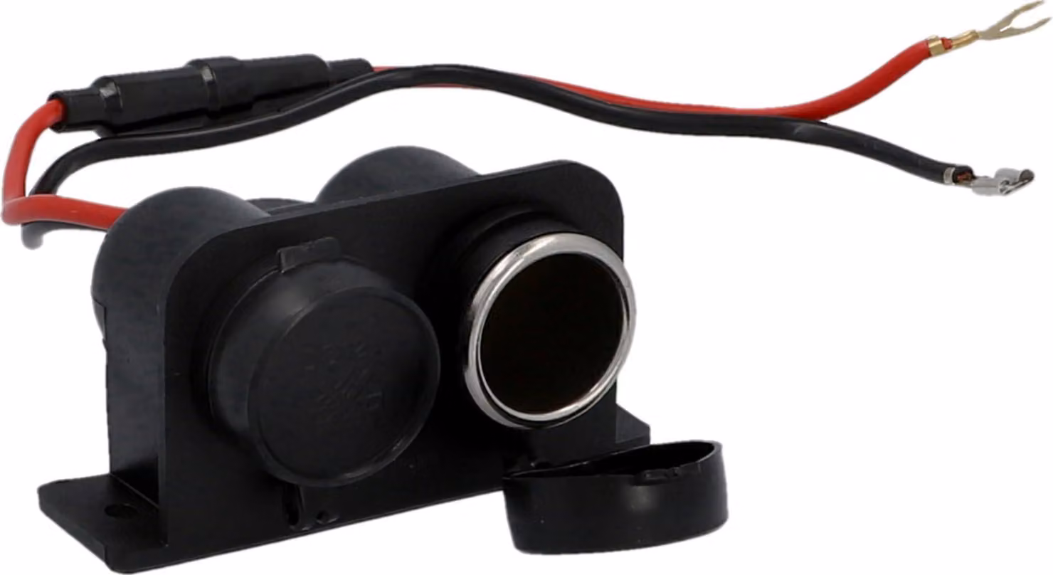 presa doppia per auto a 6 e 12 volt max. 8 A ciascuna