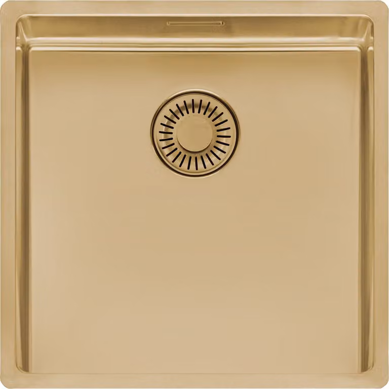 REGINOX R38734 Lavello NEW YORK 40X40 Comfort Gold II, adatto a mobili a partire da una larghezza di 50 cm / Bordo a filo / Installazione a incasso / Sottotop