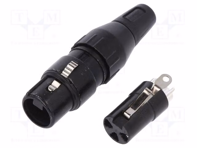 1 connettore a spina, connettori a saldare, femmina, 3 pin, per cavi, 50V, modello 708-0300