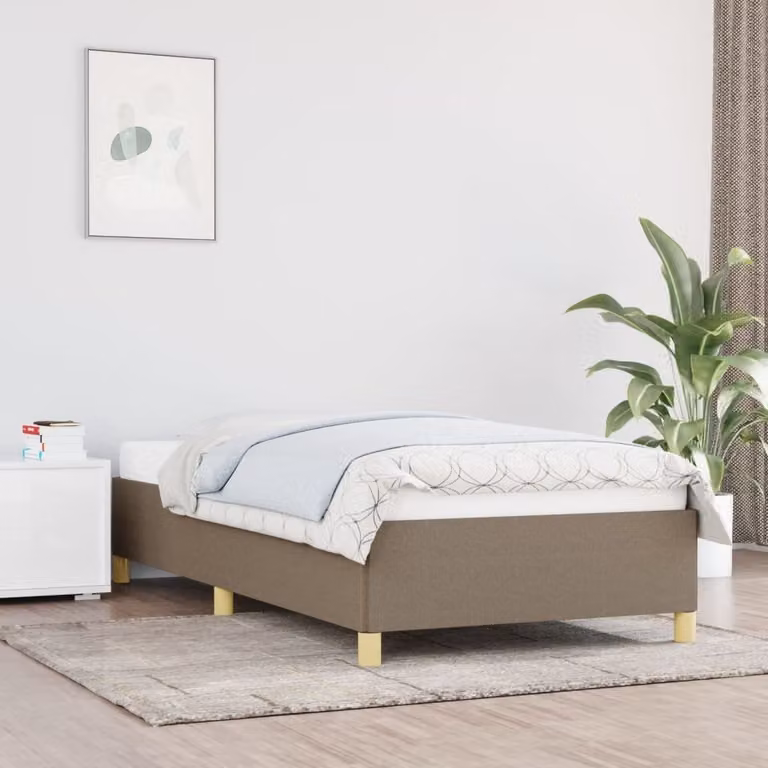The Living Store struttura letto taupe 90x190 cm tessuto