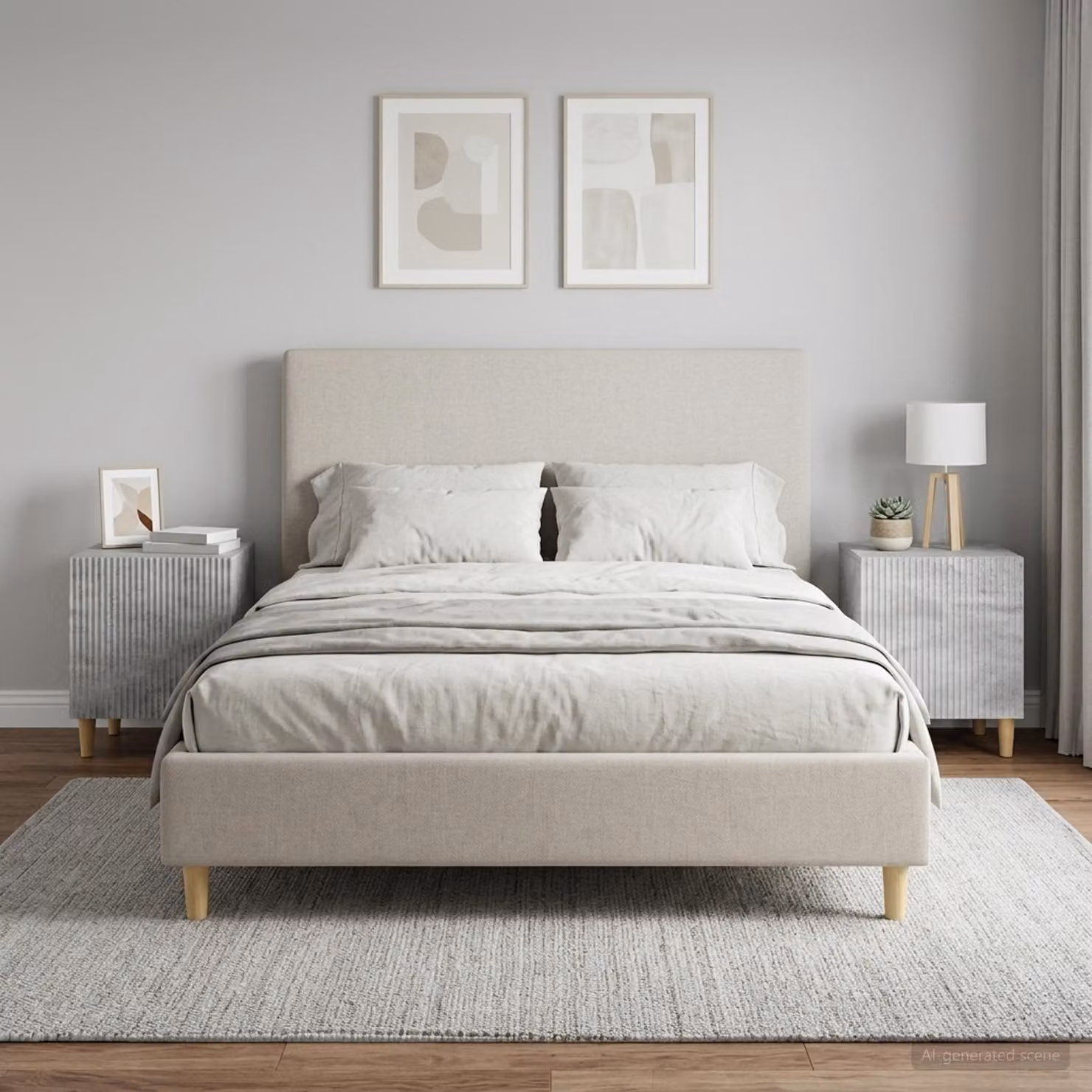 Set di 2 Armadi da Notte vidaXL Moderni in Grigio Cemento, L 43 cm x P 34,5 cm x H 50 cm