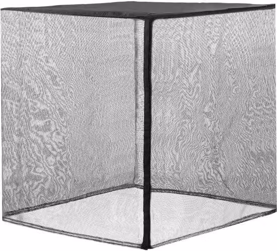 Climatizzatore a doppia parete, dimensioni 711 x 711 x 812 mm, tettoia removibile, realizzato in poliestere impermeabile, adatto per uso esterno, colore nero