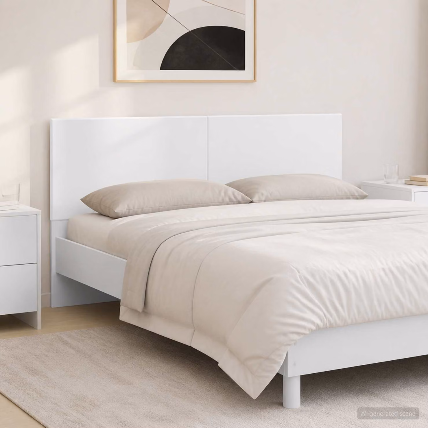 Testiera da muro moderna vidaXL BREDA in legno ingegnerizzato bianco con design a righe L: 161,0 cm, H: 50,0 cm, P: 14,3 cm