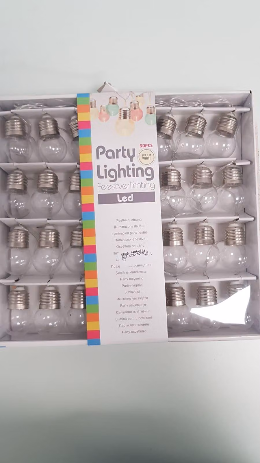 Lampada a LED con 30 lampade a luce calda.