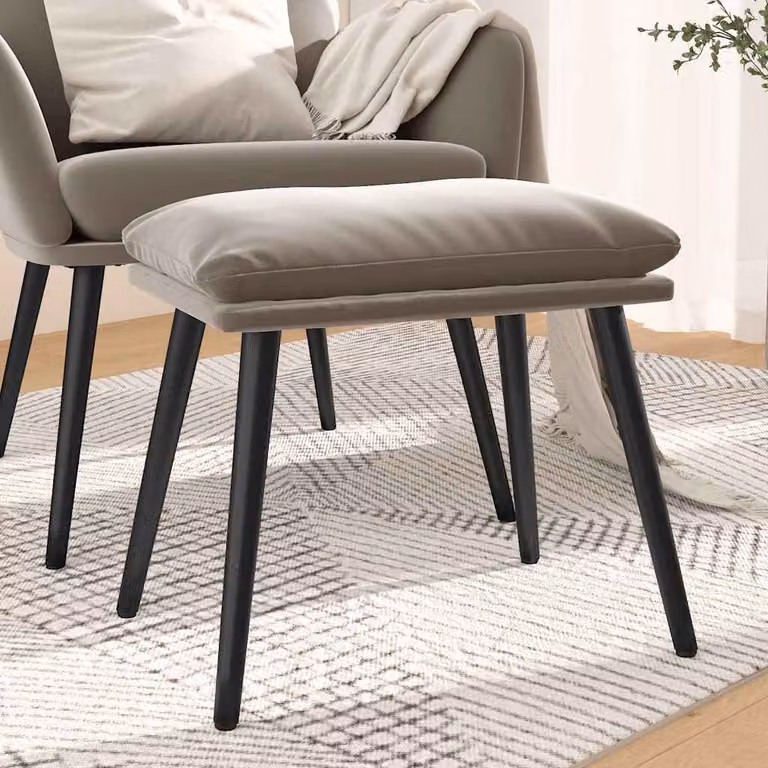 Poggiapiedi vidaXL in velluto grigio con struttura in metallo L: 45 cm, P: 29,5 cm, H: 35 cm