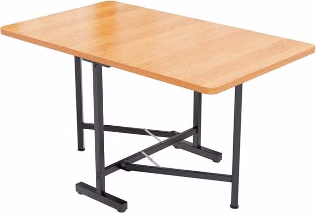 Tavolo da pranzo moderno minimalista in MDF naturale 120x80 cm, estensibile con supporti in lega ad alta resistenza