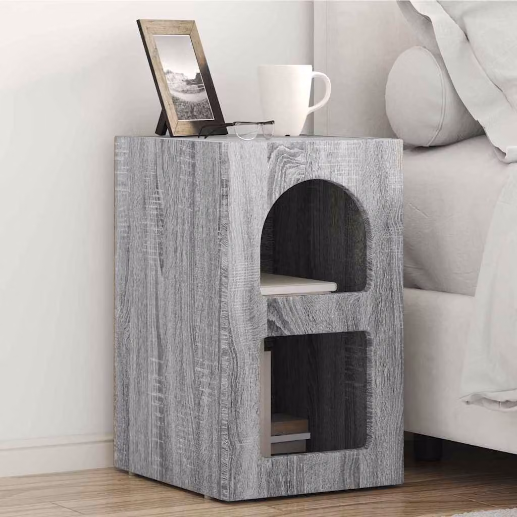 Comodino moderno vidaXL ELST Grigio Sonoma L: 29,5 cm, P: 33,5 cm, H: 50 cm