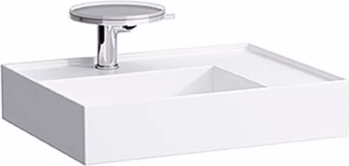 LAUFEN Kartell lavabo, 1 trou pour robinet, sans trop-plein, tablette à droite, 600x460mm, H8103344001111, H8103344001111