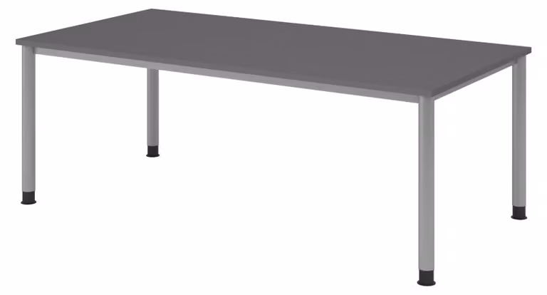 Scrivania bümö Serie H - Struttura: argento, finitura: grafite, dimensioni: 200 x 100 cm