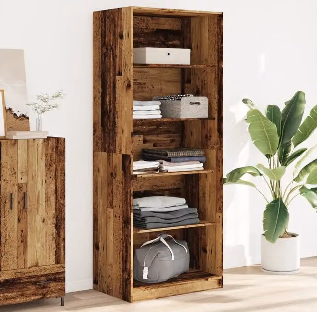 Armadio in legno marrone con ante a battente e ripiani interni vidaXL L/P/H: 80 x 50 x 200 cm