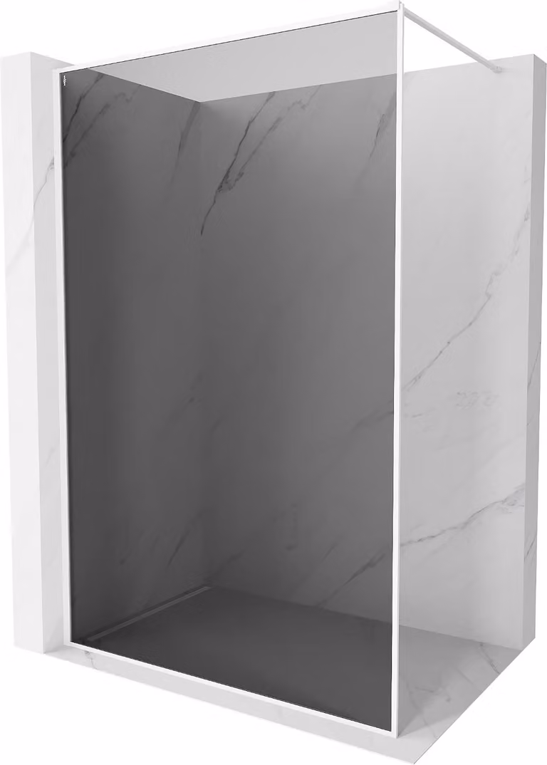 Mexen Kioto-XF parete doccia Walk-in con cornice 60 x 202 cm, grafite 10 mm, bianco - 800-060-104-20-40-X